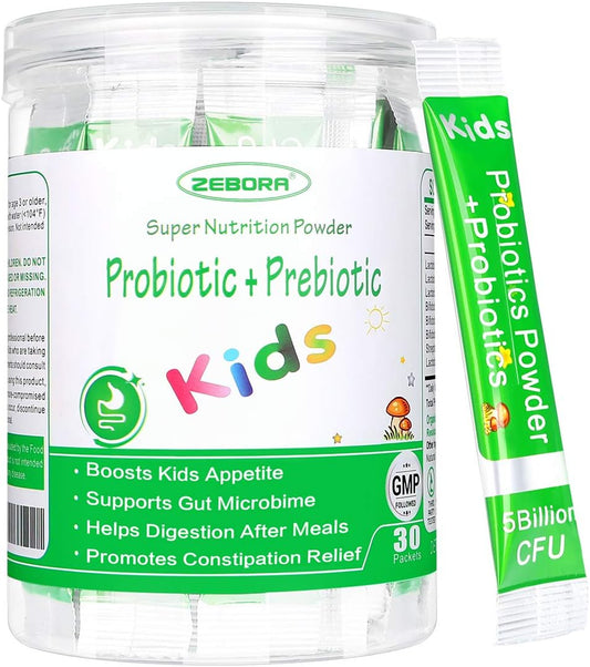 ZEBORA Kids Probiotic & Prebiotics Powder  30 Packets