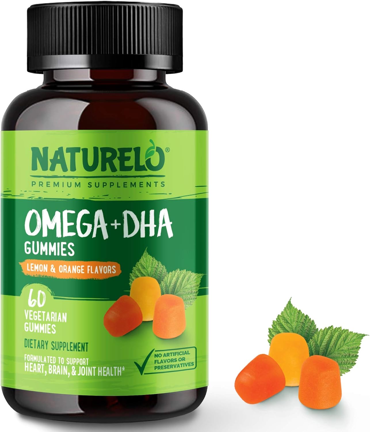 NATURELO Vegetarian DHA and Omega 3 Supplement - 60 Gummies