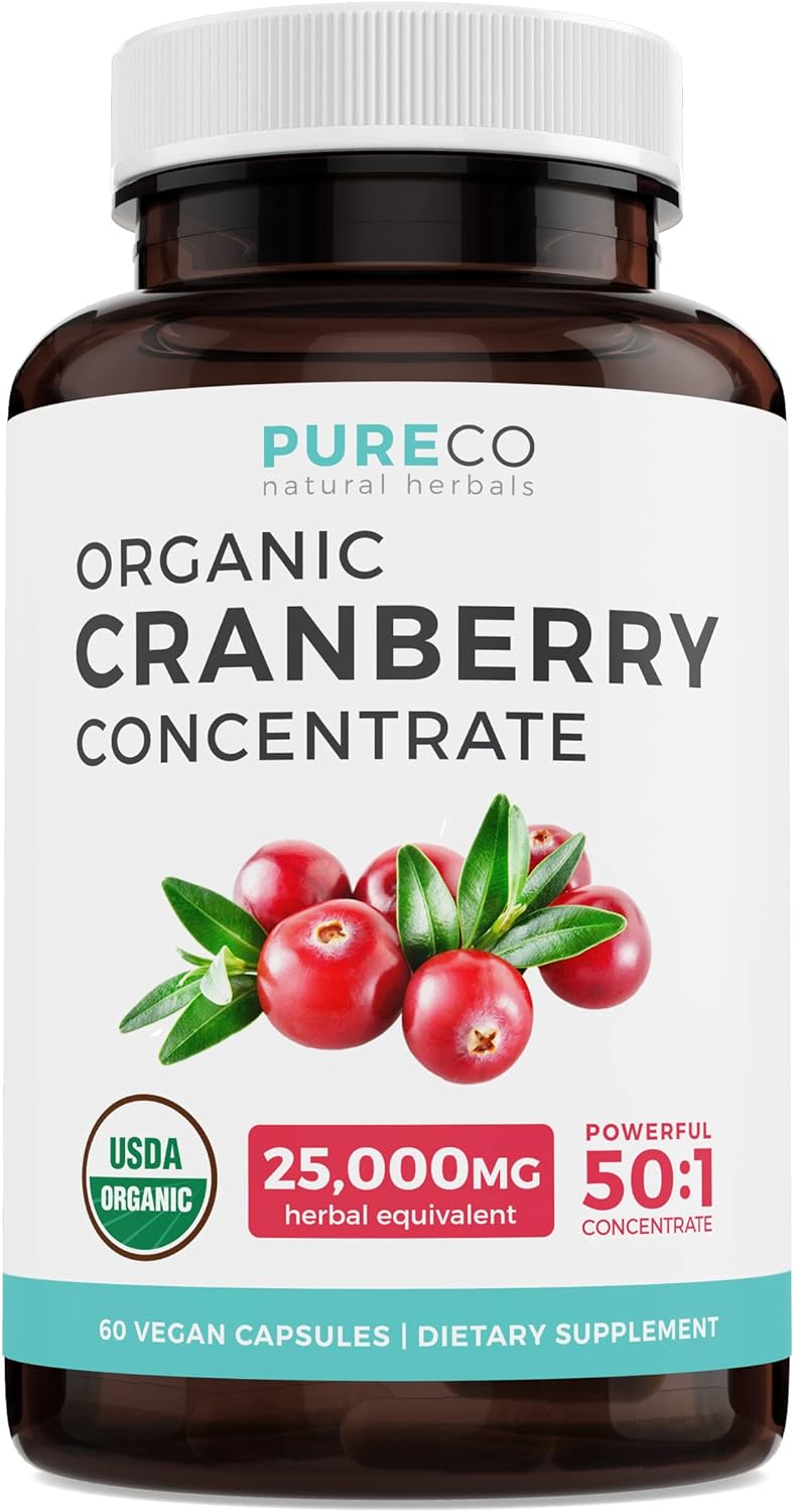 Organic Cranberry Pills - 50:1 Concentrate Equals 60 Capsules