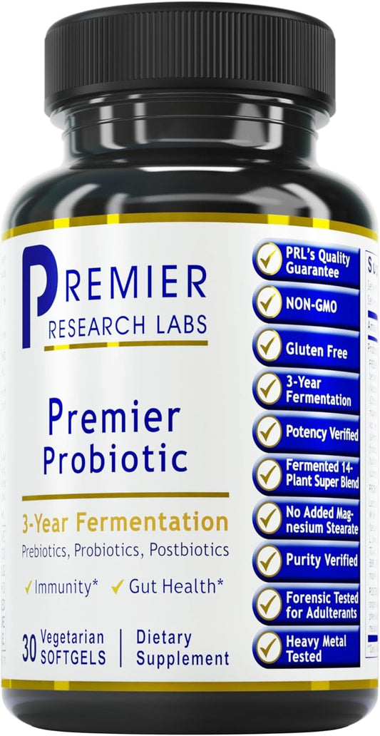 Premier Research Labs Probiotic Caps - Pre-, Pro-, and Post-Biotics - 30 Vegetarian Softgels