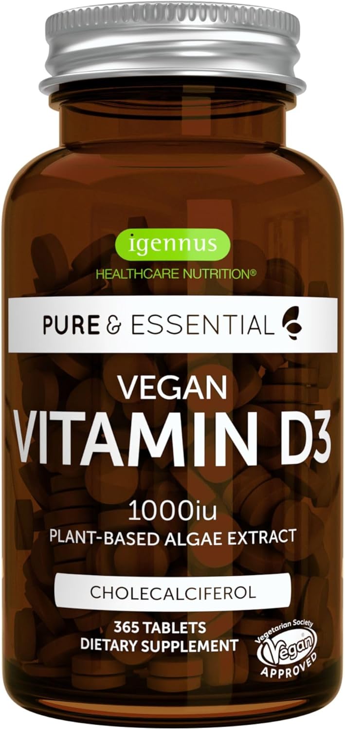 High Absorption Vegan Vitamin D3 1000IU, 365 Tablets