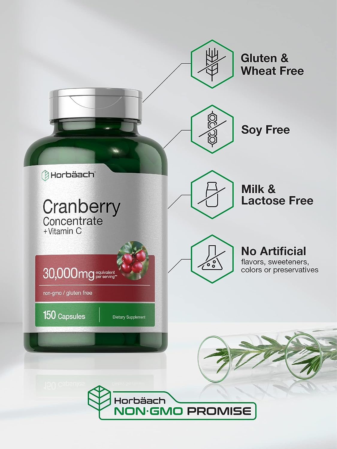 Cranberry Concentrate Extract + Vitamin C  150 Capsules