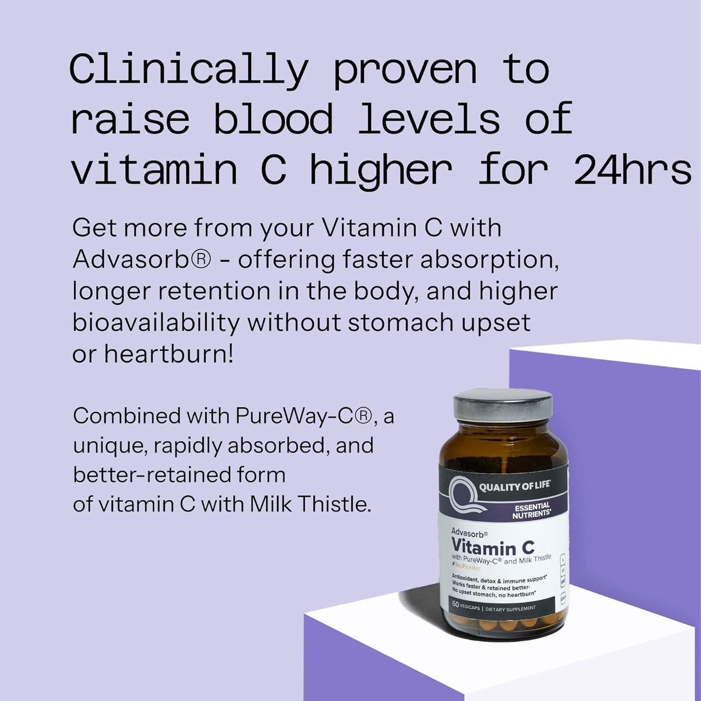 Quality of Life - Advasorb® Vitamin C Supplement - 60 Vegicaps