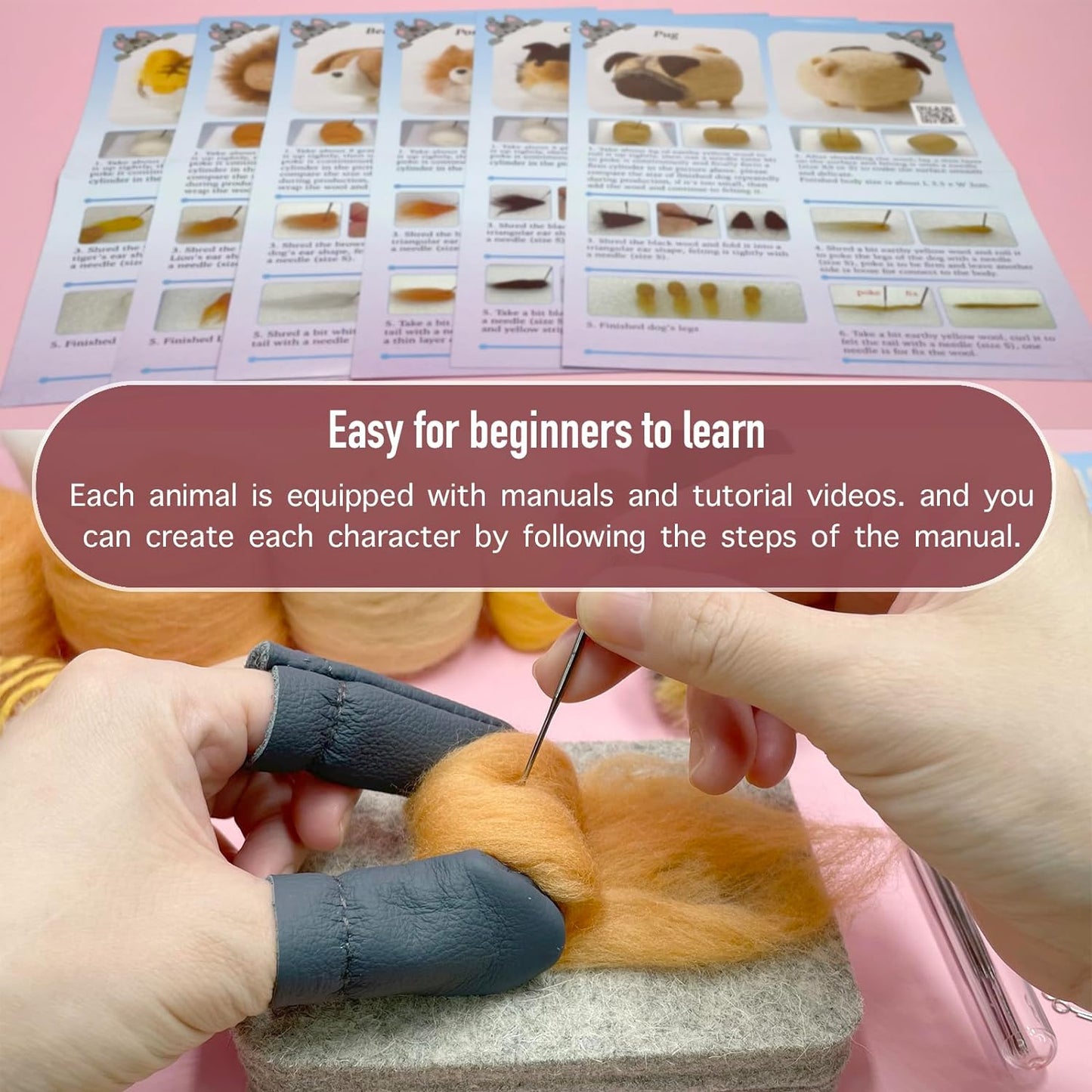 Needle Felting Kit, DIY Crafts for Adults Women  ,Hobby Kit with Felting Supplies