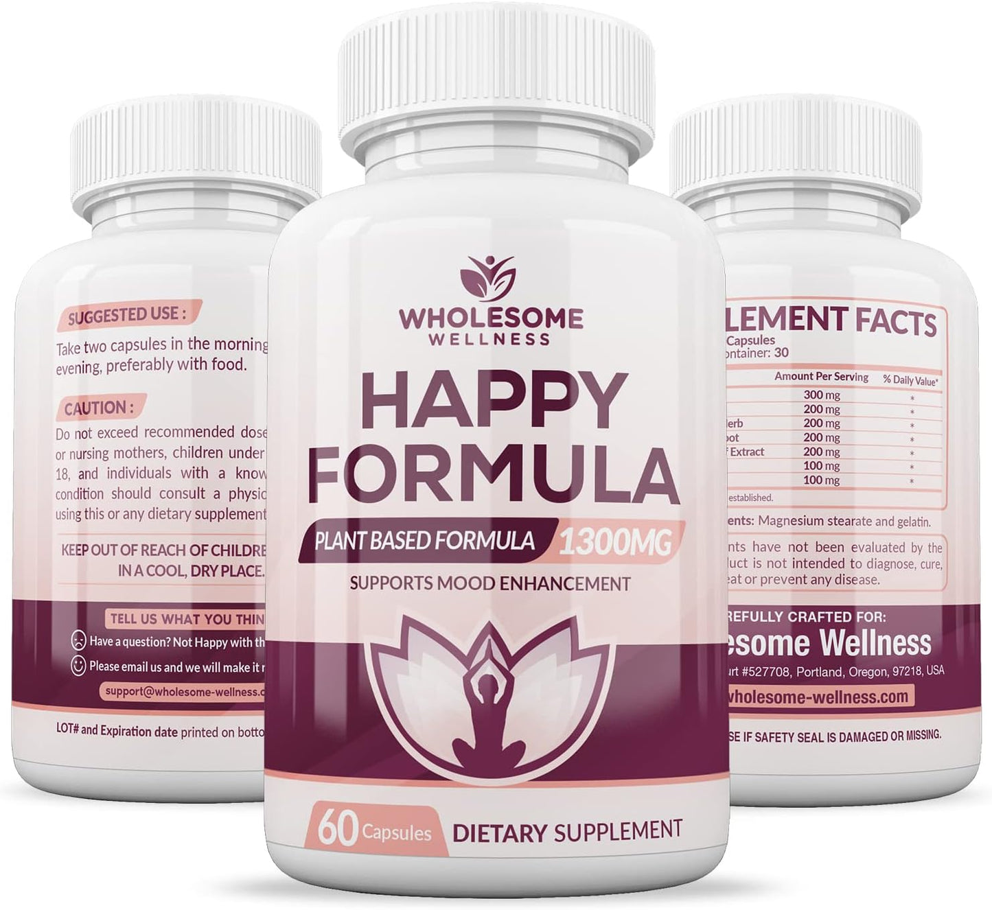 Wholesome Wellness Happy Formula Natural Stress 60 Capsules