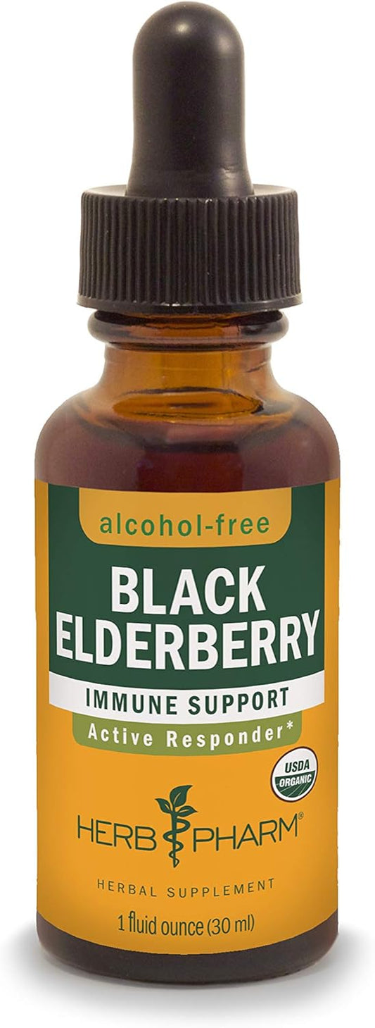 Herb Pharm Certified Organic Black Elderberry Liquid Extract 1 Ounce