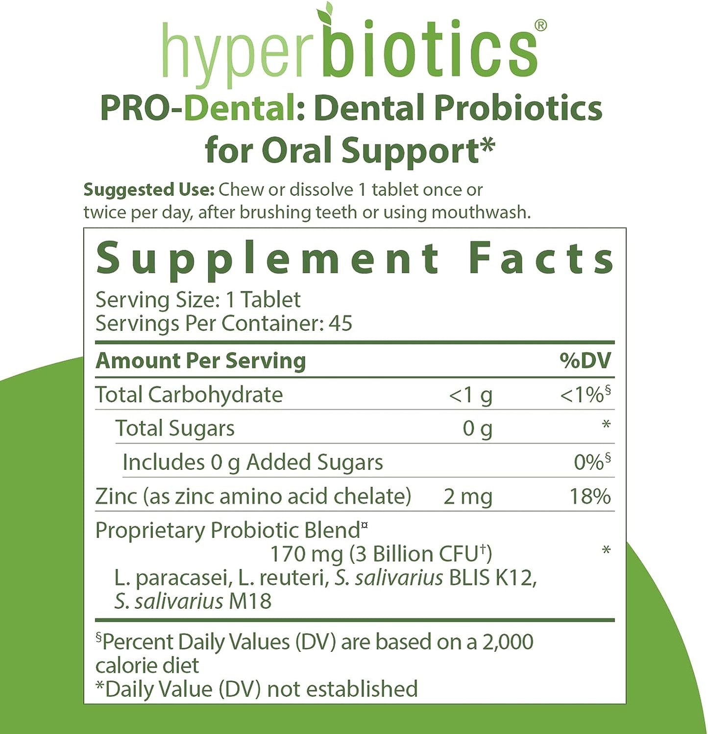 Hyperbiotics Pro Dental Probiotic with BLIS K12 and M18 45 count