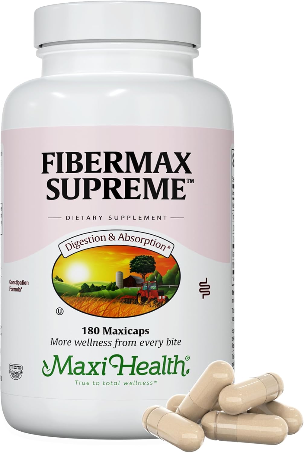 Maxi Fiber for Adults - Kosher Daily Fiber Supplement - 1500 mg  - 180 Count