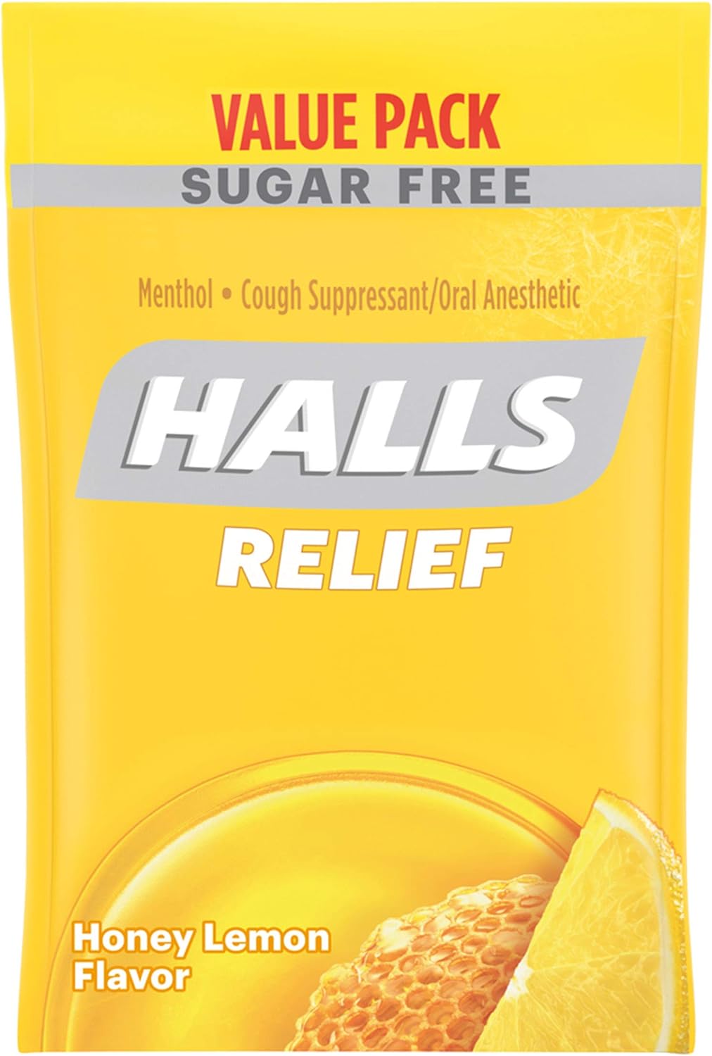 HALLS Relief Honey Lemon Sugar Free Cough 180 Drops