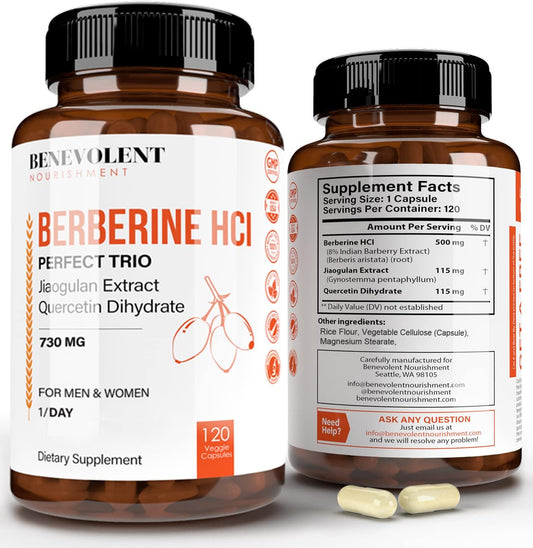 Premium Berberine HCL 730mg - 120 VCAPS