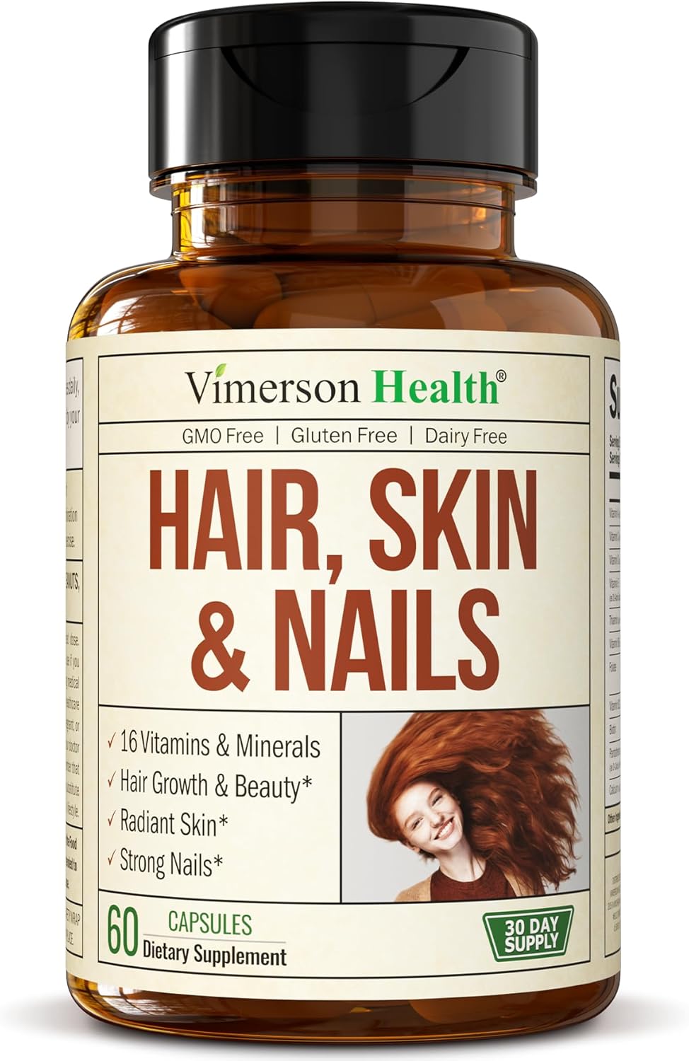 Biotin Hair, Skin & Nails Vitamins for Radiant Skin & Nail Growth 60 Capsules