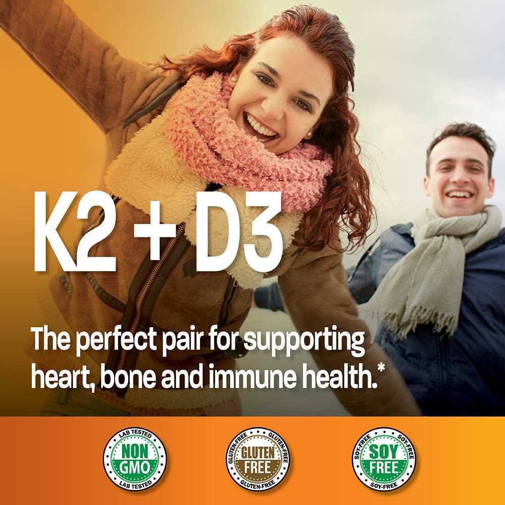 Bronson Vitamin K2 (MK7) with D3 Supplement 120 Capsules