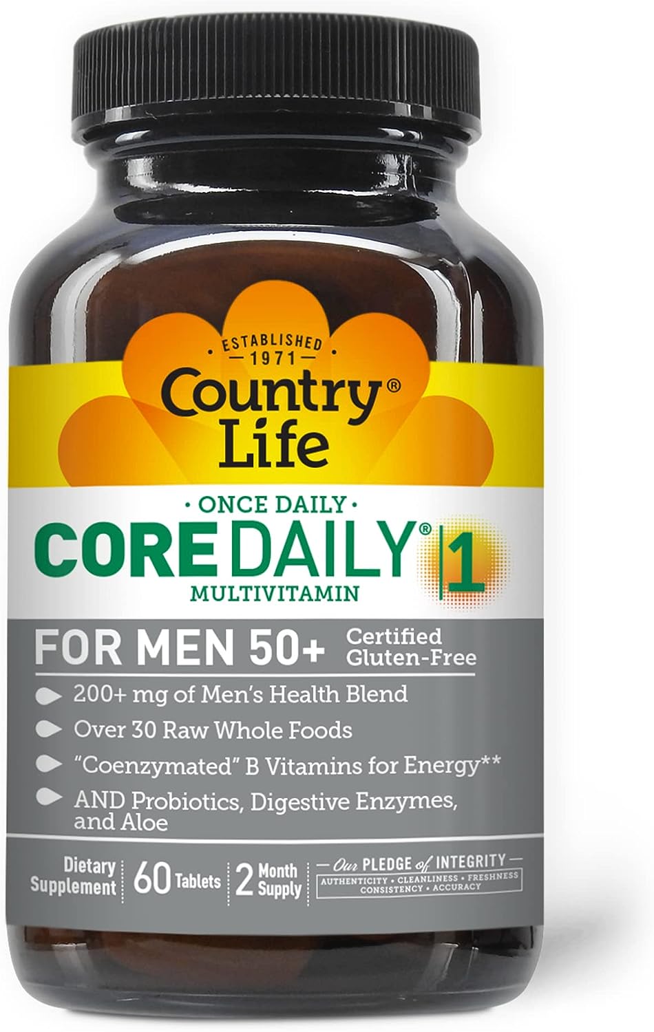 Country Life Core Daily-1 Multivitamin for Men 50+, 60 Tablets