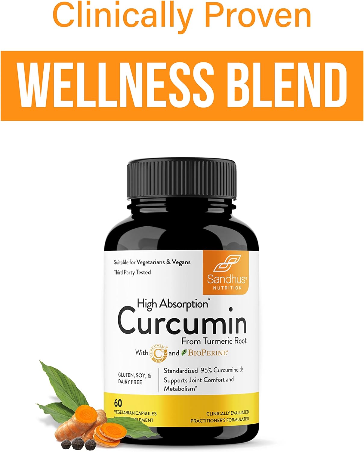 Sandhu's Curcumin C3 Complex with BioPerine 60 Capsules