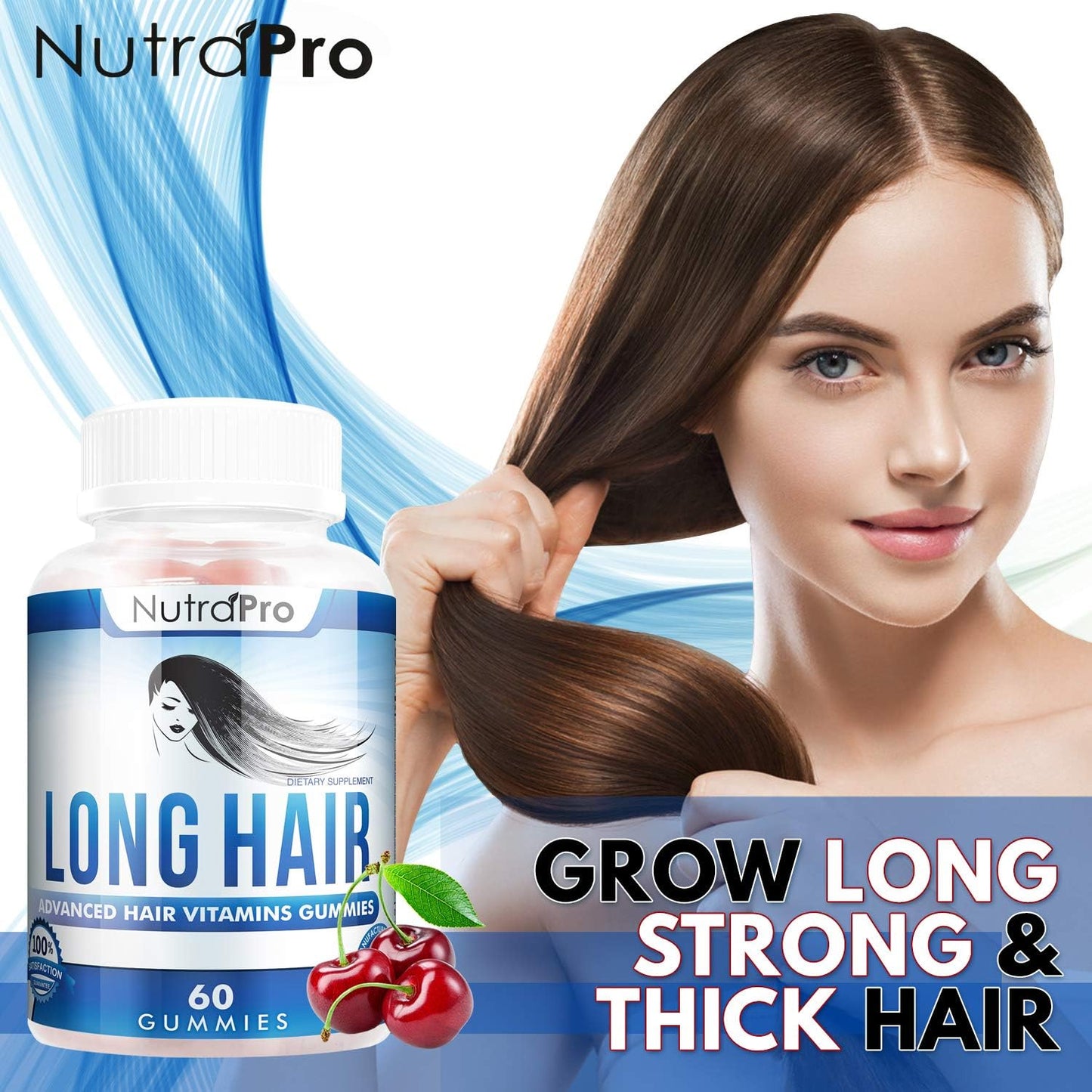 NutraPro Long Hair Gummies – Anti-Hair Loss Supplement for Faster Hair Growth - 60 gummies