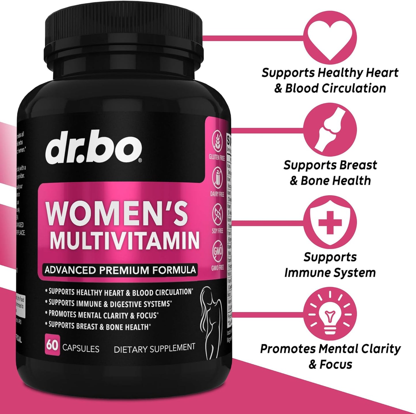 Womens Multivitamin - Natural Daily Multi Vitamins -60  capsules