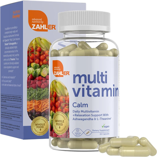 Zahler - Daily Multivitamin Calm Supplement with Ashwagandha and L-Theanine (60 Capsules)