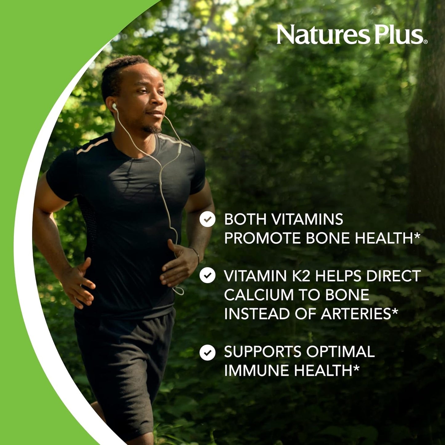 Nature's Plus - Vitamin D3 1000 IU/Vitamin K2 100 mcg, 90 vegetarian capsules