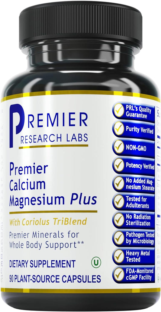 Premier Research Labs Calcium Magnesium Plus - Calcium Magnesium Supplement -90 capsules