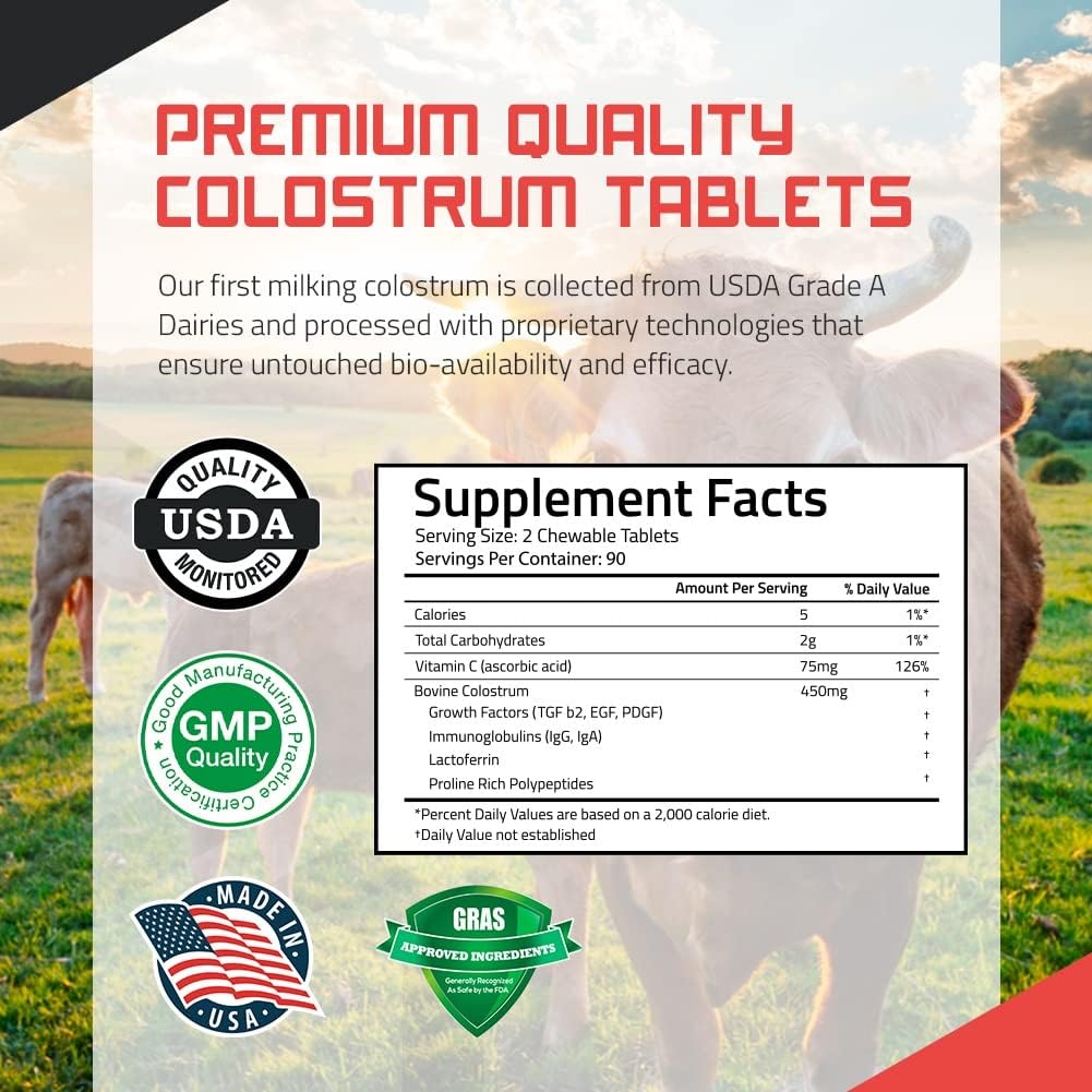 Bovine Colostrum Chewable 180 Tablets