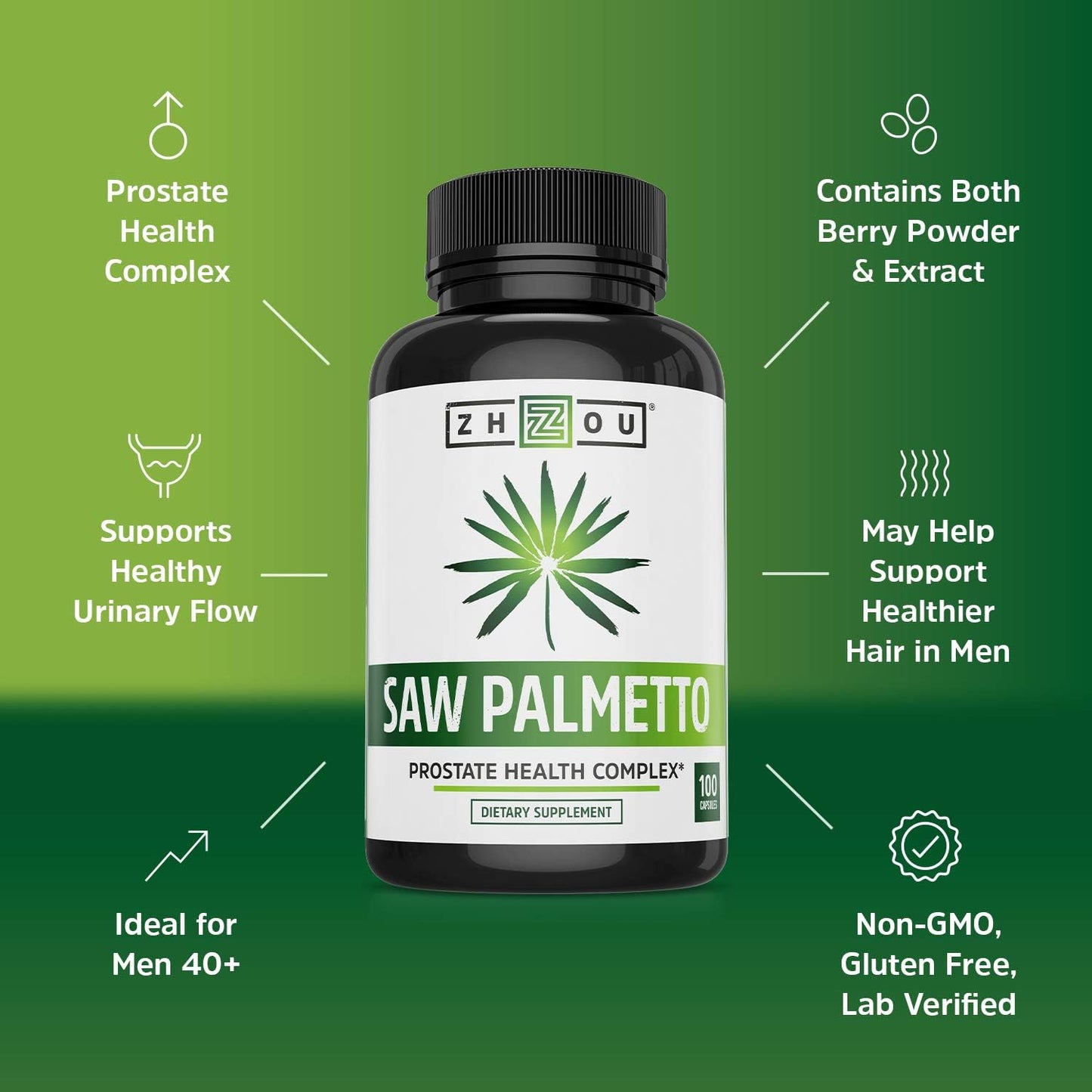 Zhou Nutrition Saw Palmetto Extract 100 Capsules