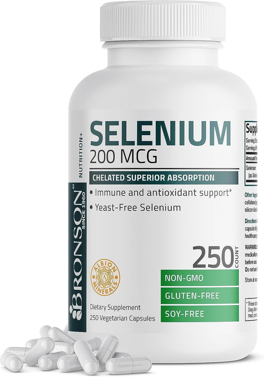 Bronson Selenium  Superior Absorption, 250 Vegetarian Capsules