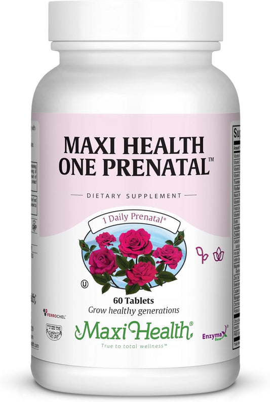 Maxi Health One Prenatal - Womens Prenatal Vitamins with Iron  - 60 Capsules