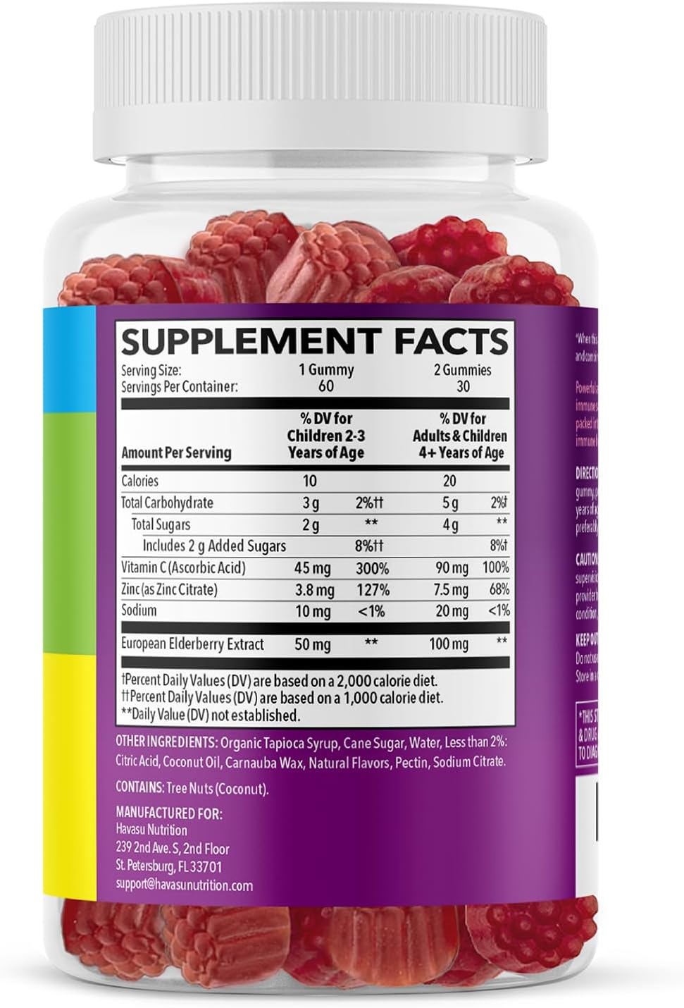 HAVASU NUTRITION Elderberry Gummies for Kids 60 Gummies