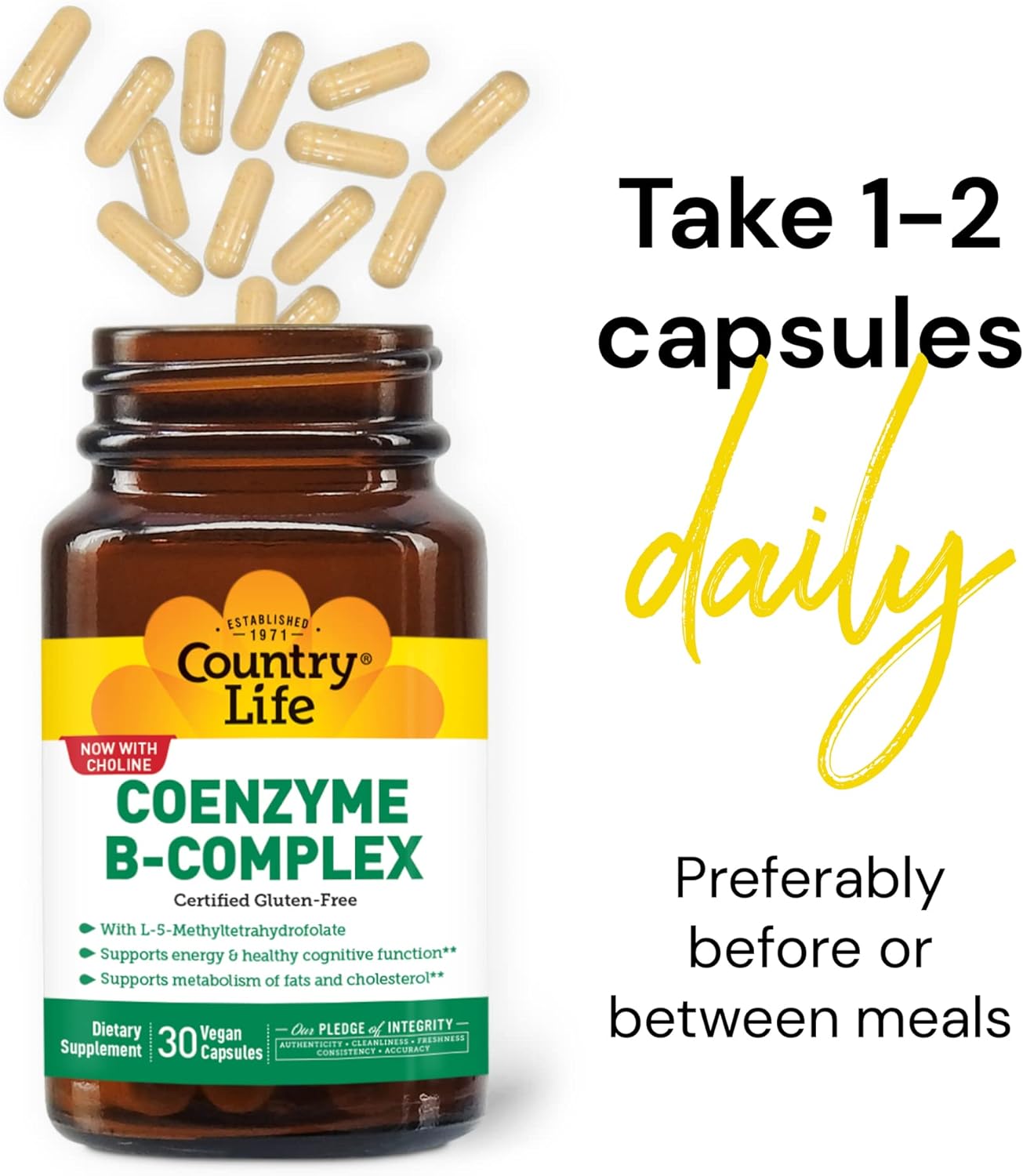 Country Life, Coenzyme B-Complex Vitamin, Support Energy and Metabolism,30 capsules