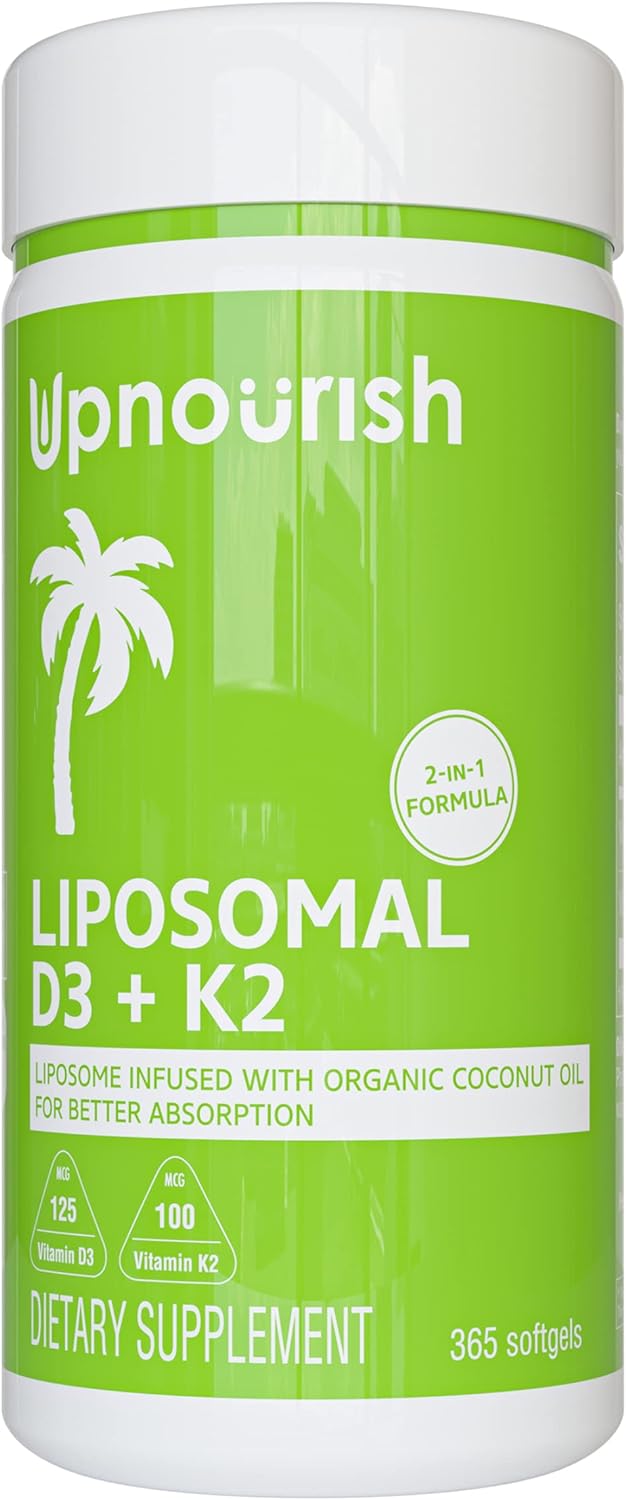 UpNourish Liposomal D3 & K2 MK-7, 365 Mini softgels