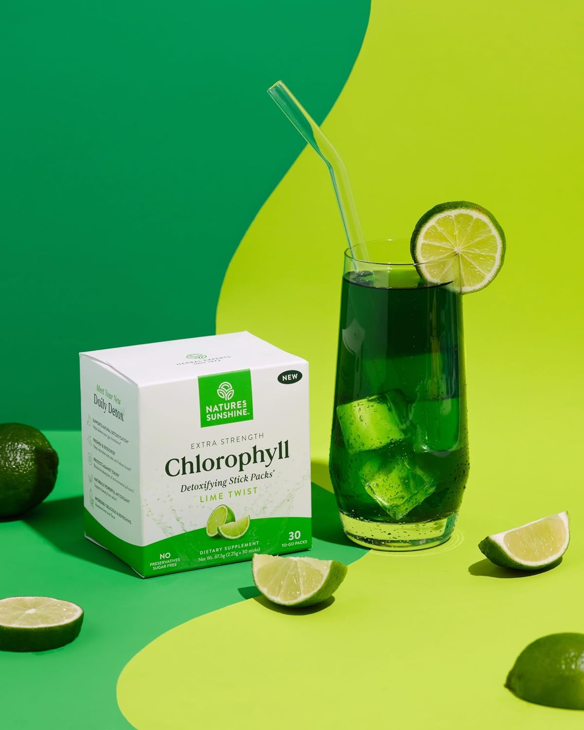 Nature's Sunshine Chlorophyll Stick Packs(Lime Twist)