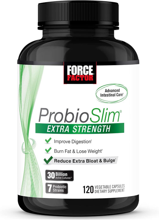 FORCE FACTOR ProbioSlim Extra Strength Probiotic Supplement for Women and Men 120 capsules