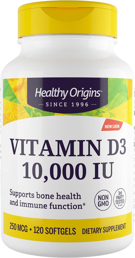 Healthy Origins Vitamin D3 10,000 IU , 120 Softgels