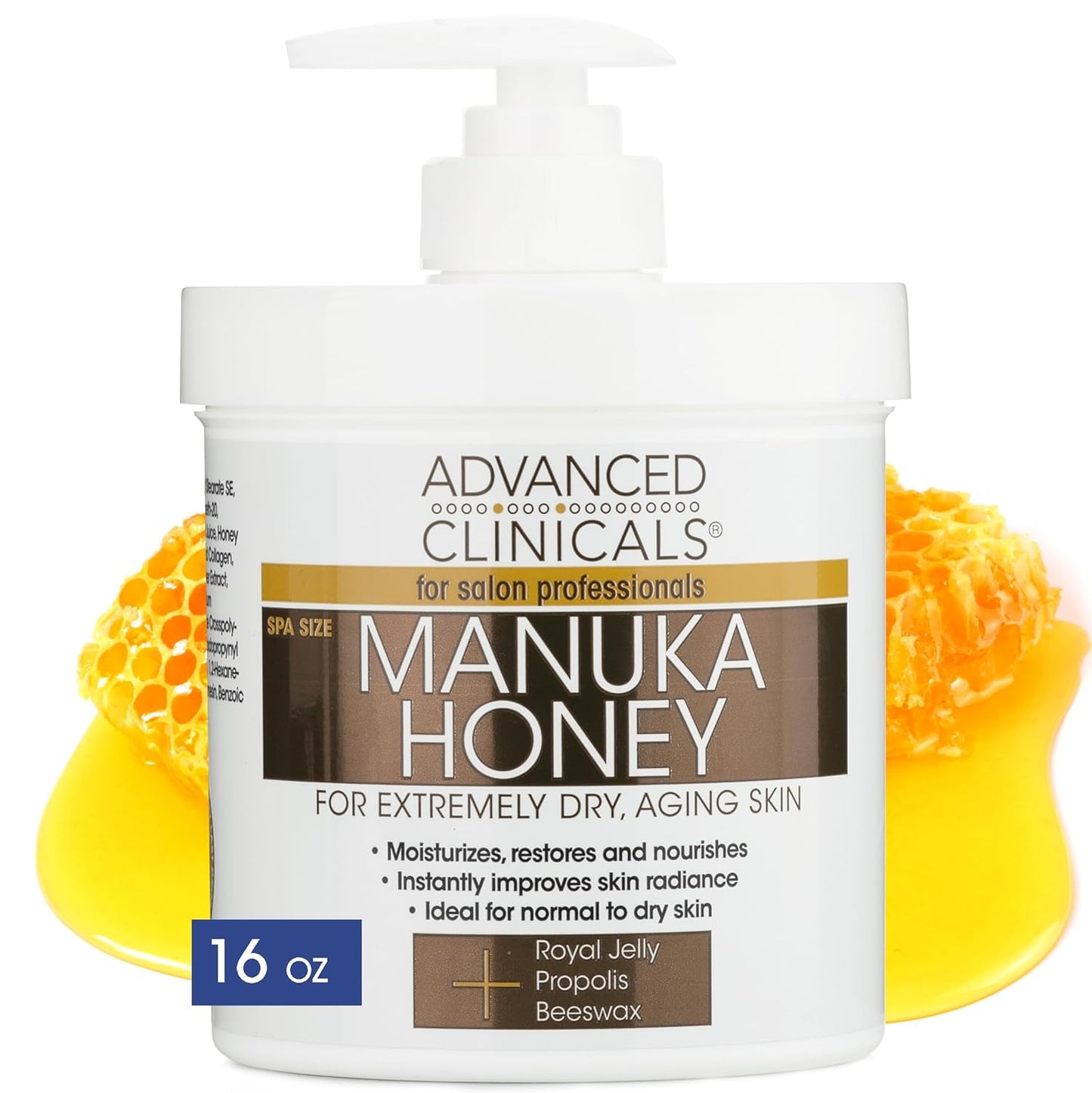 Advanced Clinicals Manuka Honey Cream Face Moisturizer & Body Butter