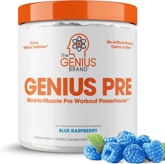 Genius Pre Workout Powder, Blue Raspberry