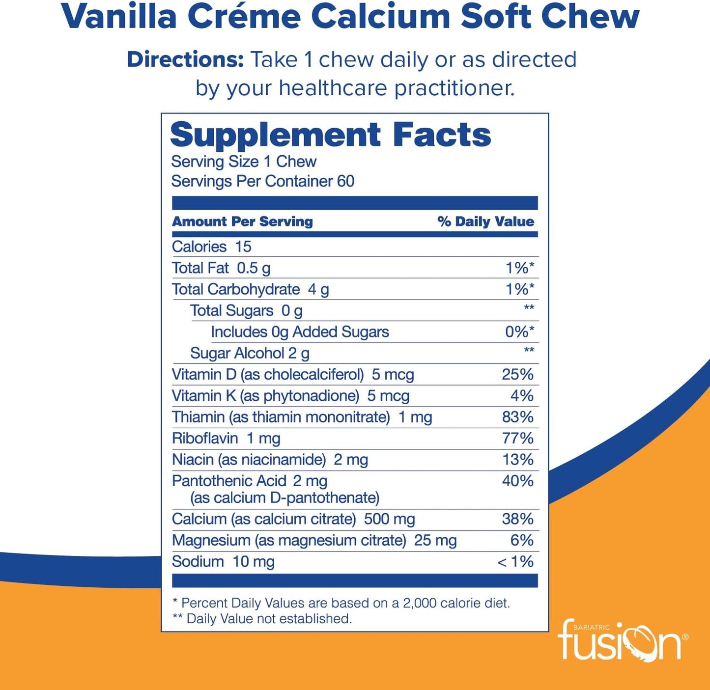 Bariatric Fusion Calcium Citrate & Energy Soft Chew -  60 Count