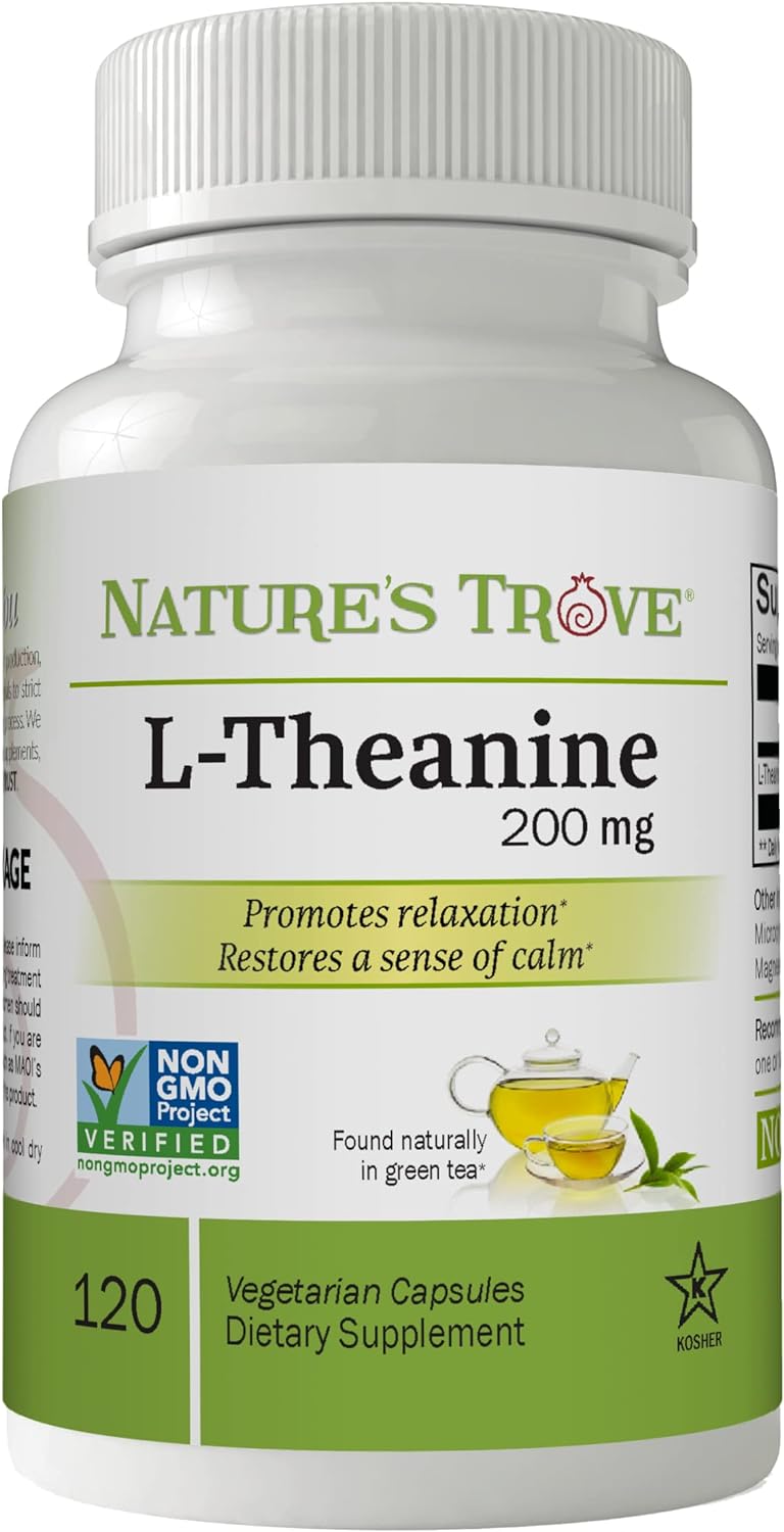 Nature's Trove L-Theanine 200mg 120 Vegetarian Capsules