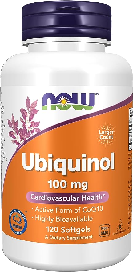 Ubiquinol 100 mg, High Bioavailability (the Active Form of CoQ10), 120 Softgels