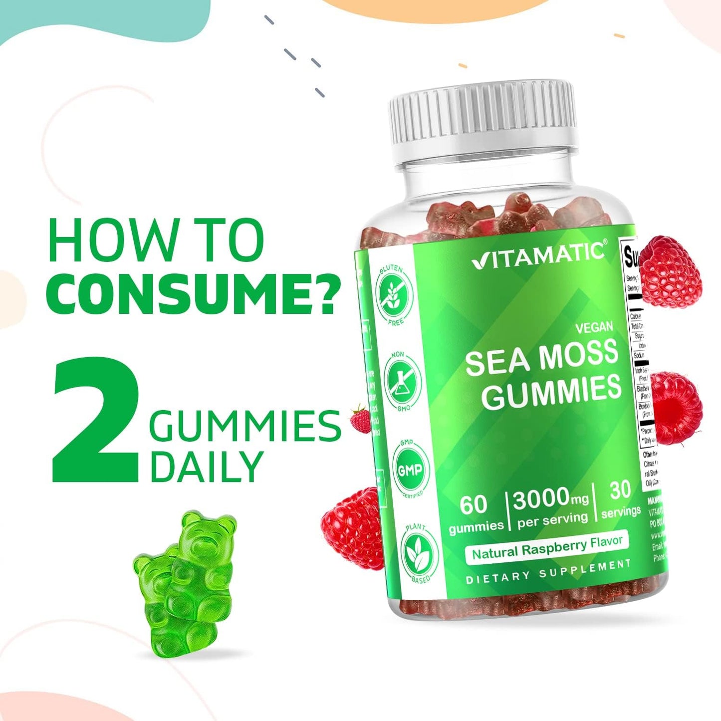 Vitamatic Irish Sea Moss  - 60 Vegan Gummies