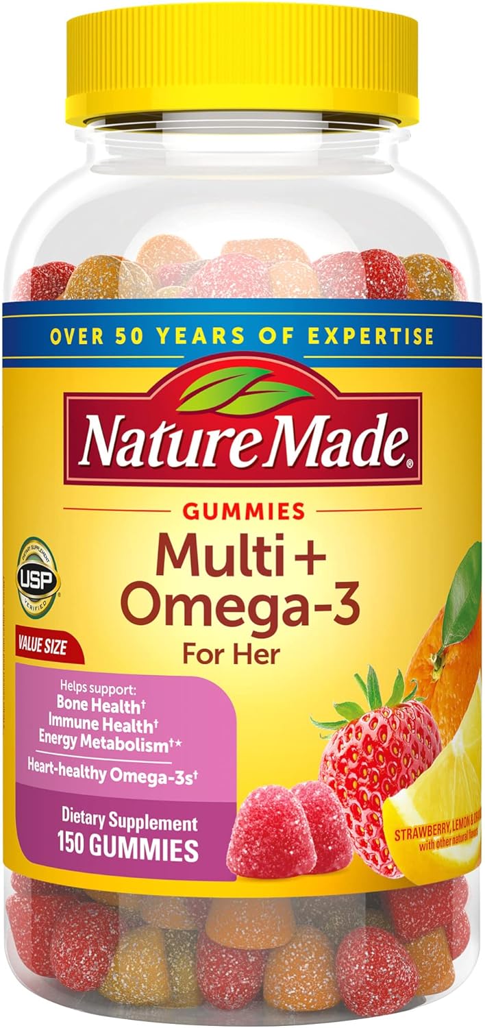 Nature Made Womens Multivitamin with Omega-3 Daily Nutritional Support 150 Gummies