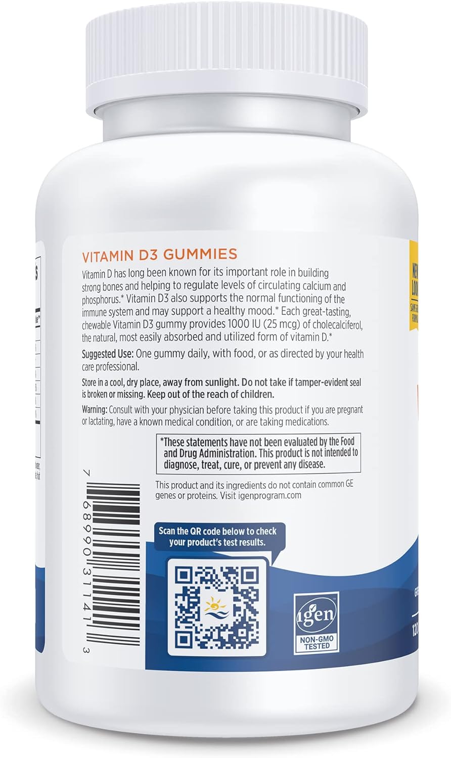 Nordic Naturals Vitamin D3 Gummies, Wild Berry 120 Gummies