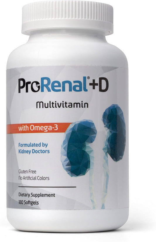 ProRenal+D with Omega-3 Fish Oil Kidney Multivitamin 90-Day Supply