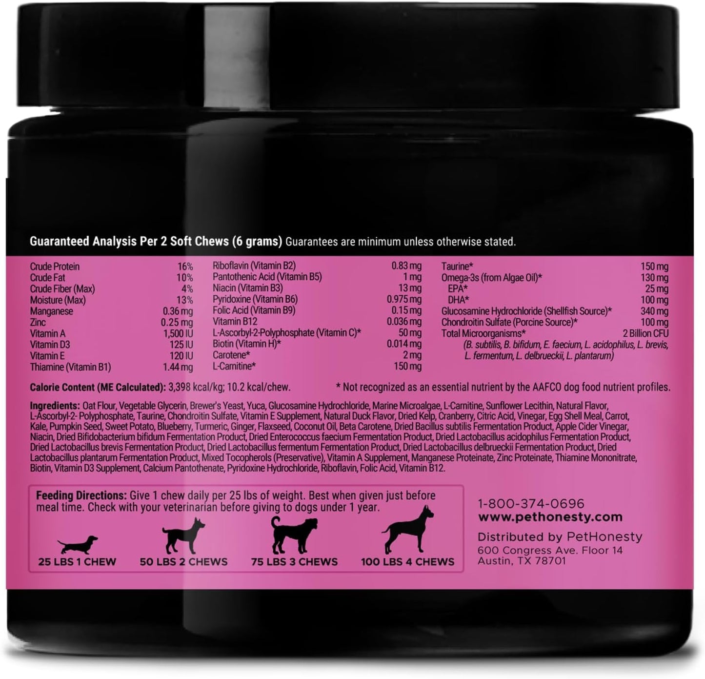 Pet Honesty Senior Dog Multivitamin - Essential Dog Vitamins and Supplements (Duck 90 ct)