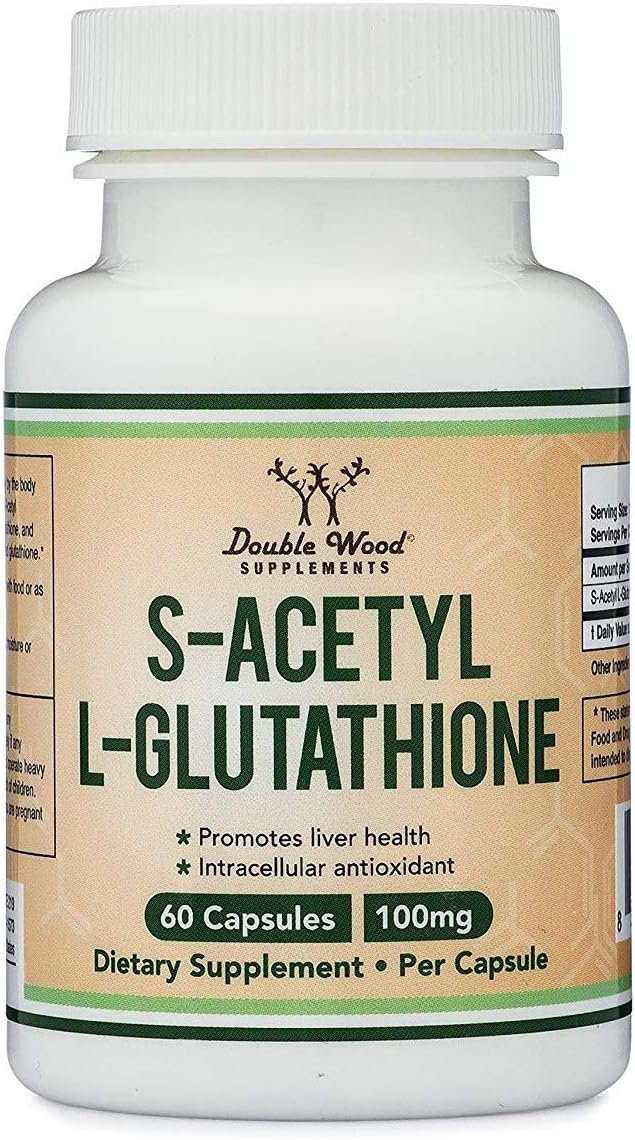 S-Acetyl L-Glutathione Capsules - 100mg,Acetylated Glutathione Antioxidant 60 Count