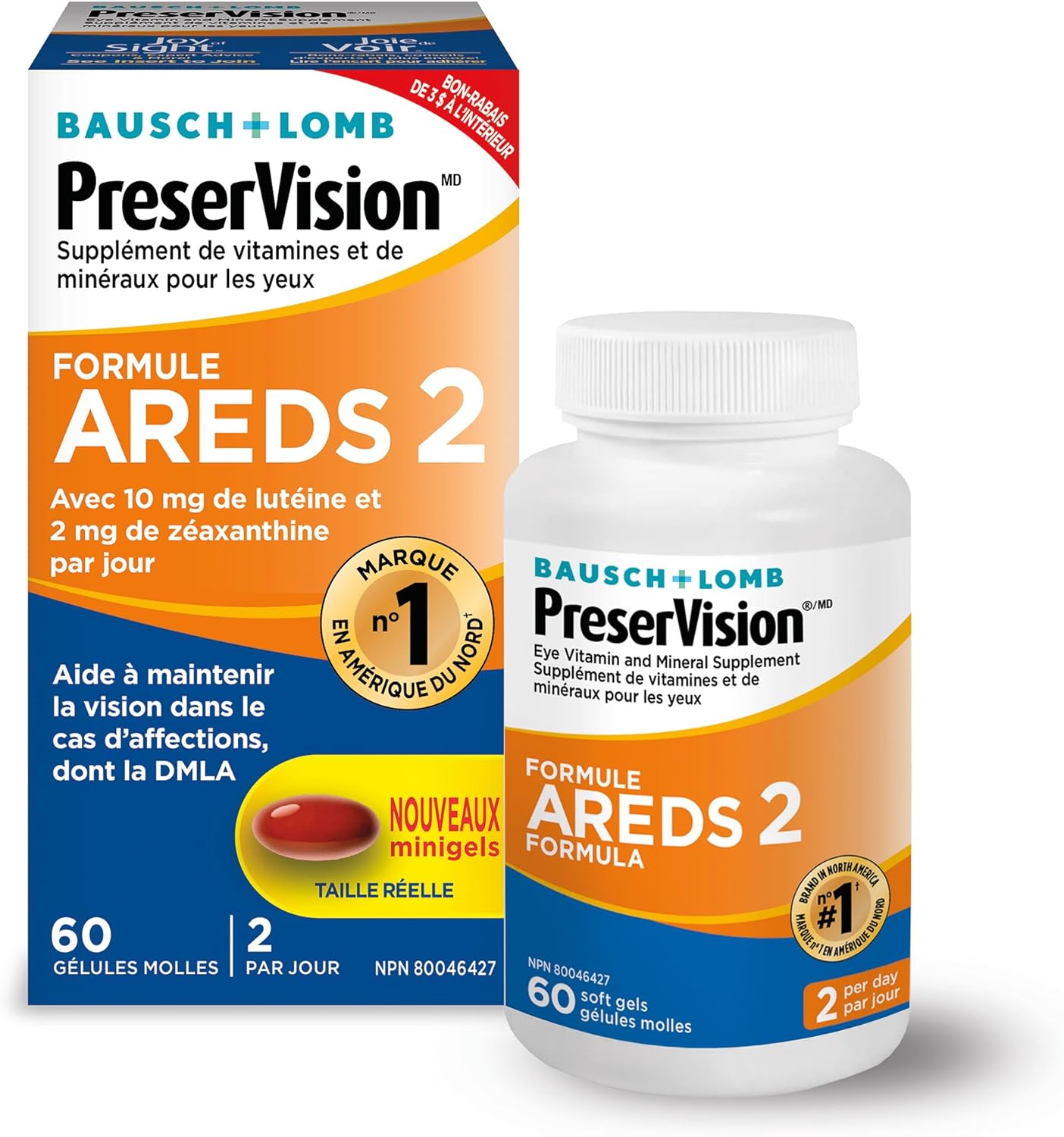 PreserVision AREDS 2 Eye Vitamin & Mineral Supplement 60 Minigels