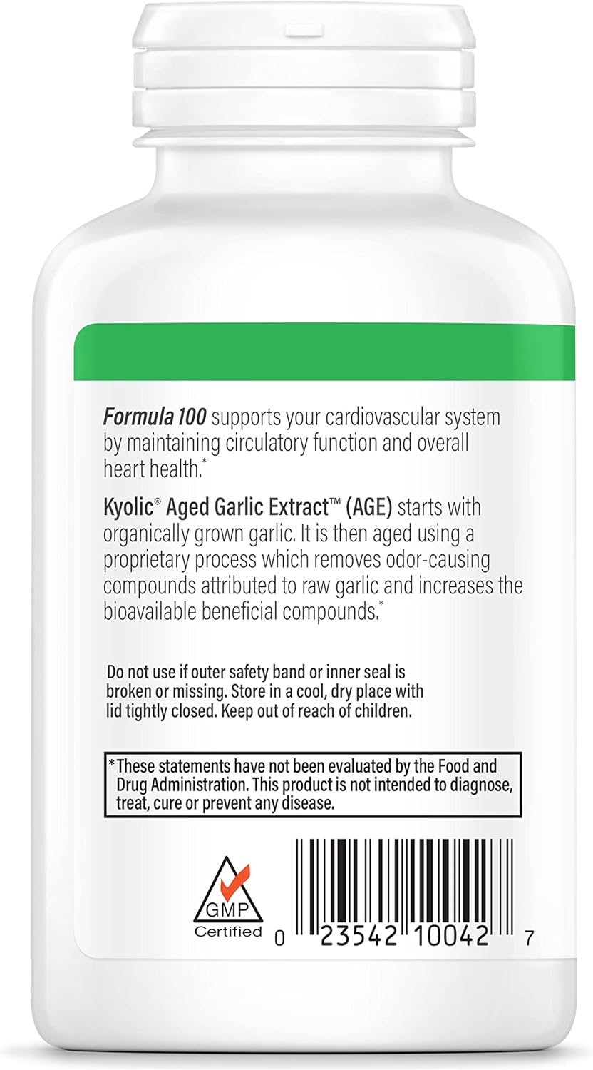 Kyolic Aged Garlic Extract 100, Original Cardiovascular, 200 Capsules