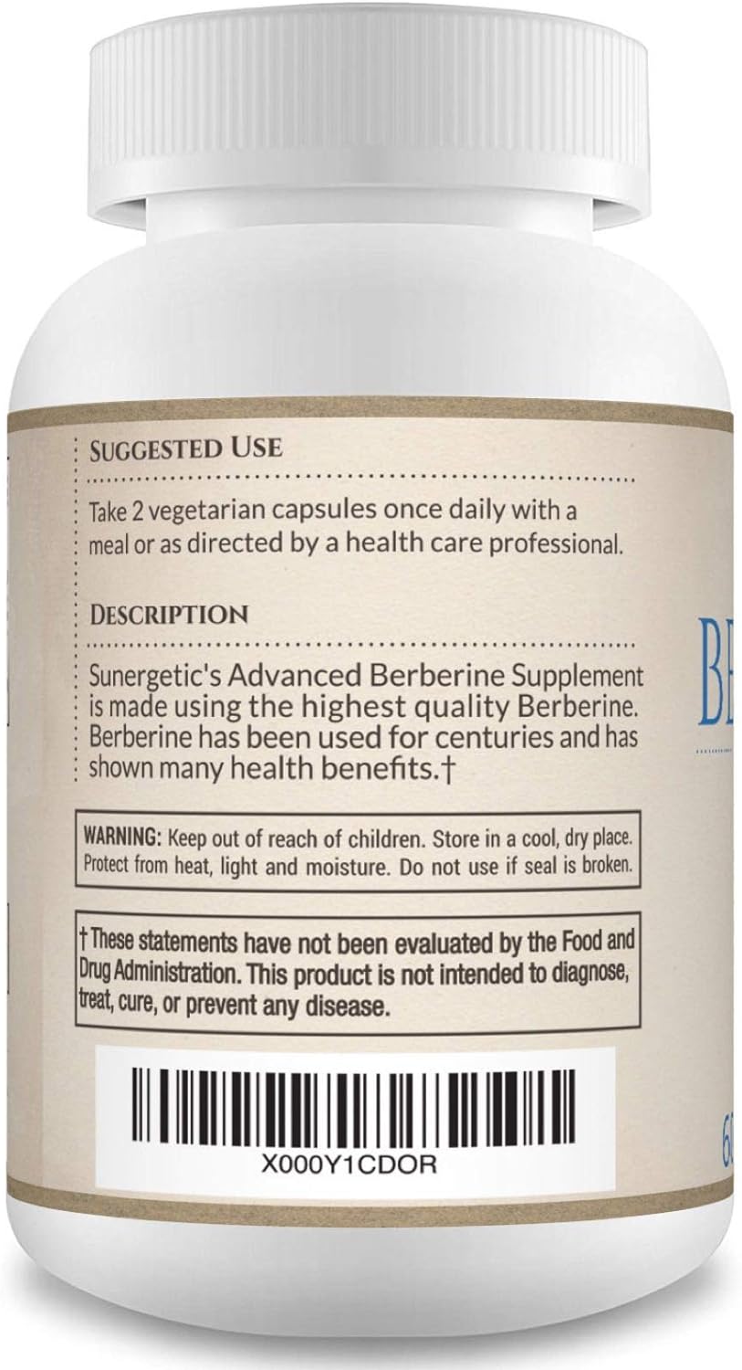 Sunergetic Premium Berberine Supplement -60 capsules