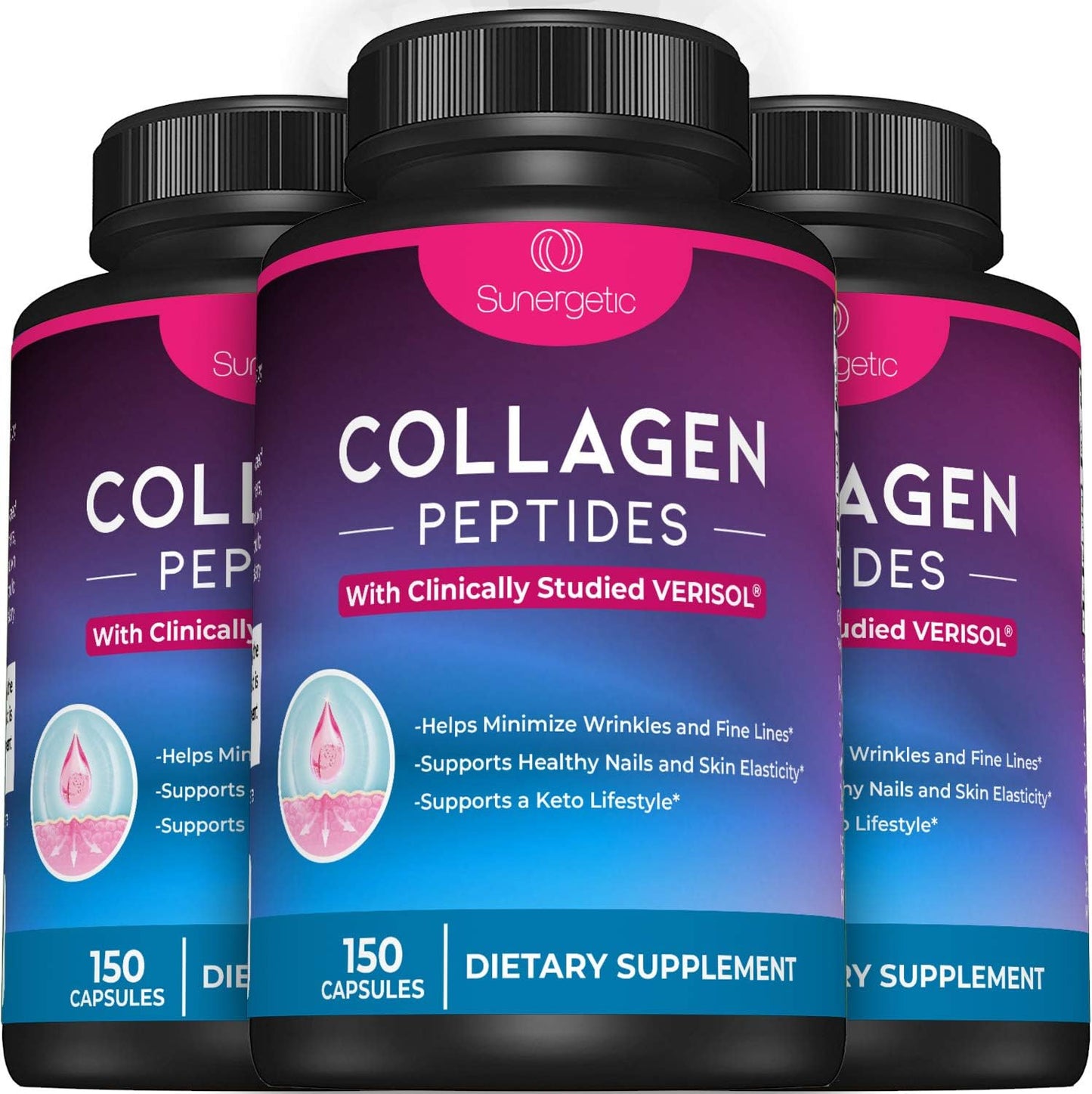 Sunergetic Premium Collagen Peptides - 150 Capsules