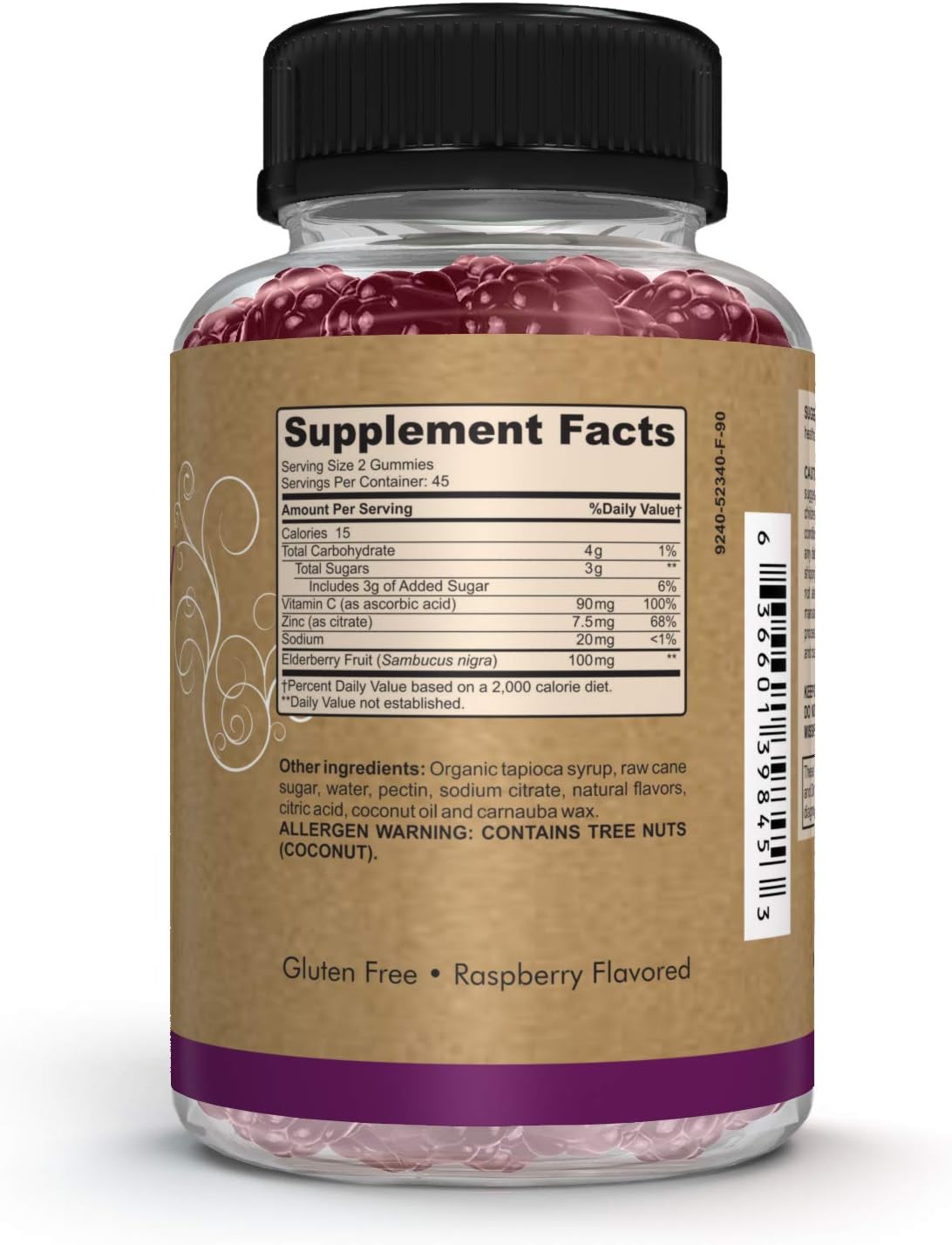 Pomona Wellness Elderberry Gummies with Zinc and Vitamin C for Immune  90 Gummies