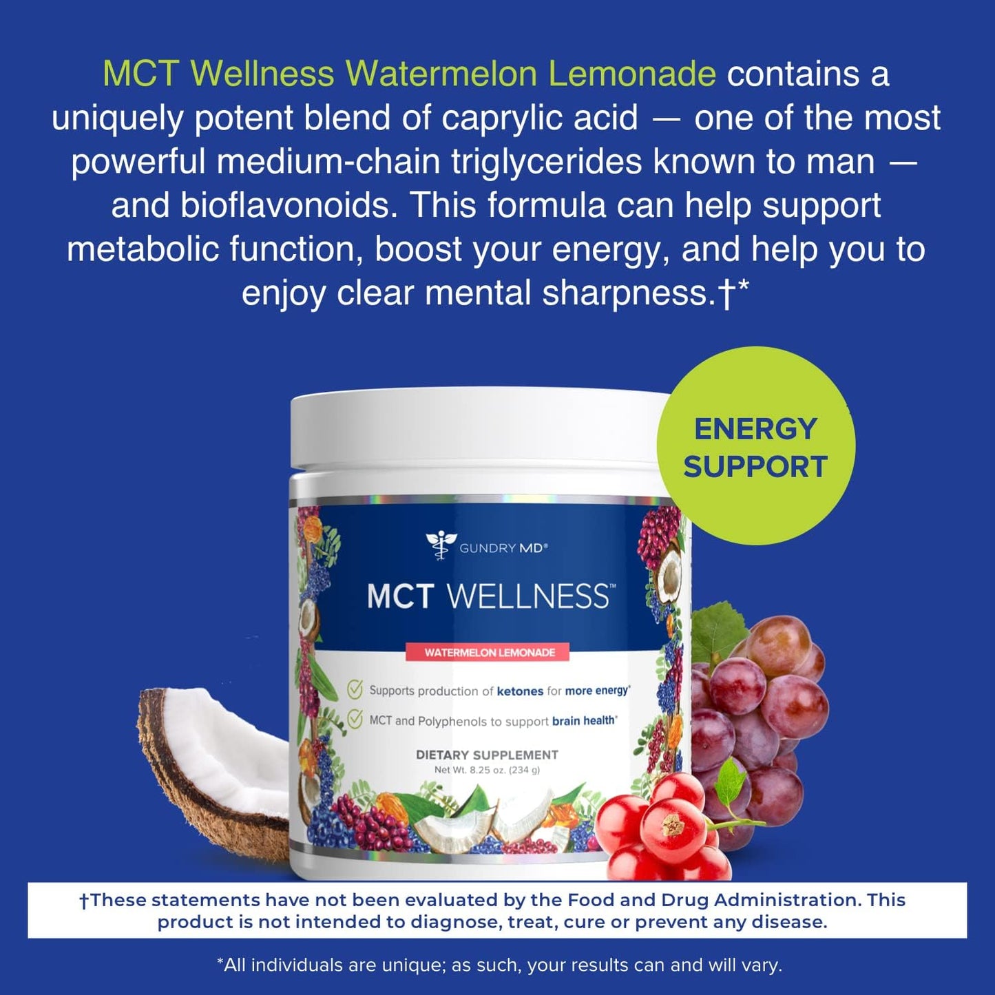 Gundry MD MCT Wellness Powder to Support Energy, Ketone Production